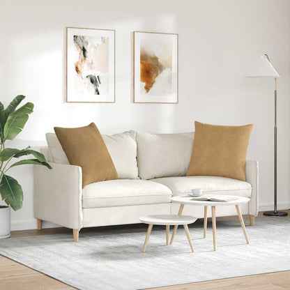 Cuscini da Divano 2 pcs Marrone 80 x 80 cm Tessuto in Cords | homemem39