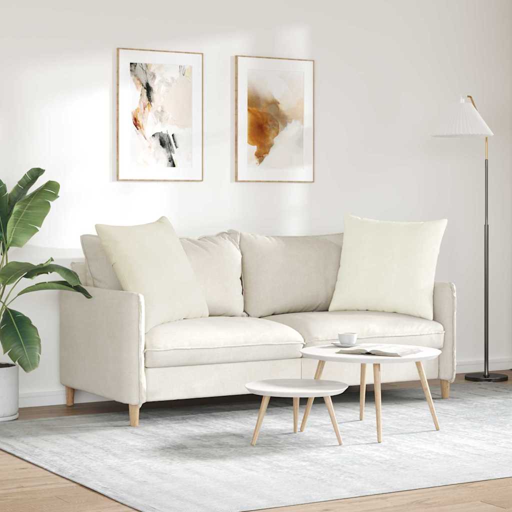 Cuscini da Divano 2 pcs Crema 80 x 80 cm Tessuto in Cords | homemem39