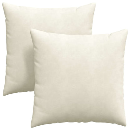 Cuscini da Divano 2 pcs Crema 80 x 80 cm Tessuto in Cords | homemem39