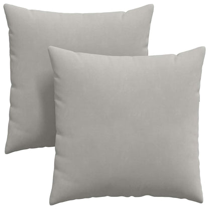 Cuscini da Divano 2 pcs Grigio chiaro 80 x 80 cm Tessuto | homemem39