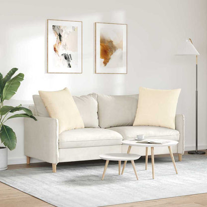 Cuscini da Divano 2 pcs Crema 80 x 80 cm Tessuto in Cords | homemem39