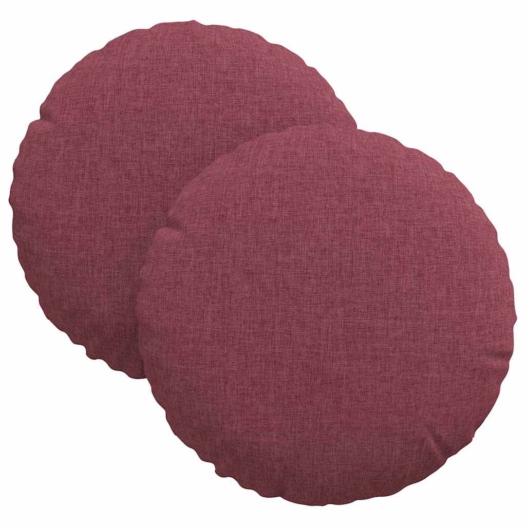 Cuscini per Seduta 2 pcs Rosso Vino Ø30 x 13 cm Tessuto | homemem39