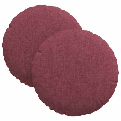 Cuscini per Seduta 2 pcs Rosso Vino Ø30 x 13 cm Tessuto | homemem39