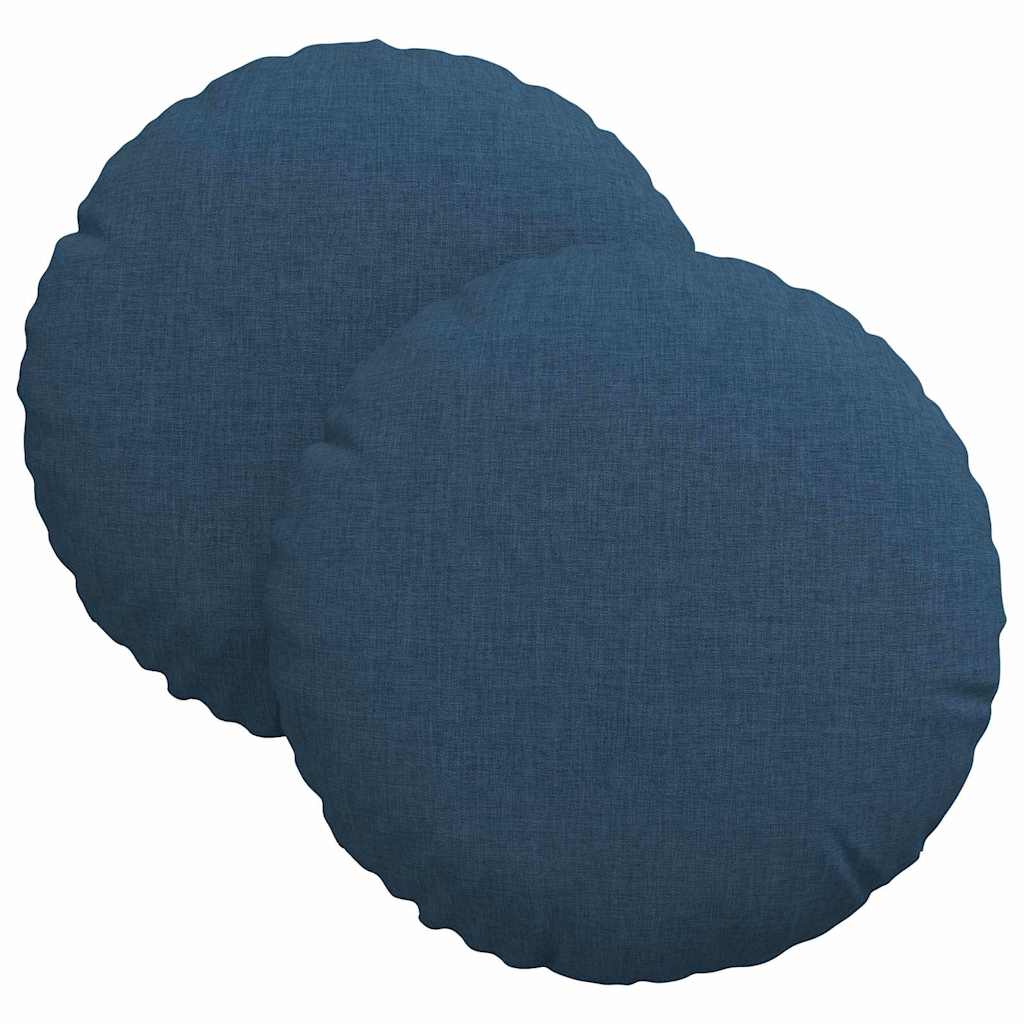 Cuscini per Seduta 2 pcs Blu Ø30 x 13 cm Tessuto | homemem39