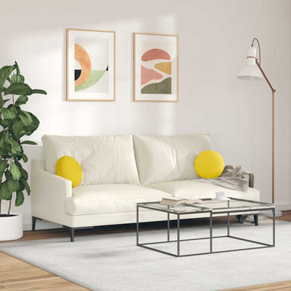 Cuscini per Seduta 2 pcs Giallo Chiaro Ø30 x 13 cm Tessuto | homemem39
