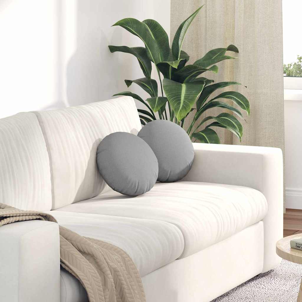 Cuscini per Seduta 2 pcs Grigio Nuvola Ø30 x 13 cm Tessuto | homemem39