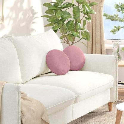 Cuscini per Seduta 2 pcs Rosa Ø30 x 13 cm Velluto | homemem39