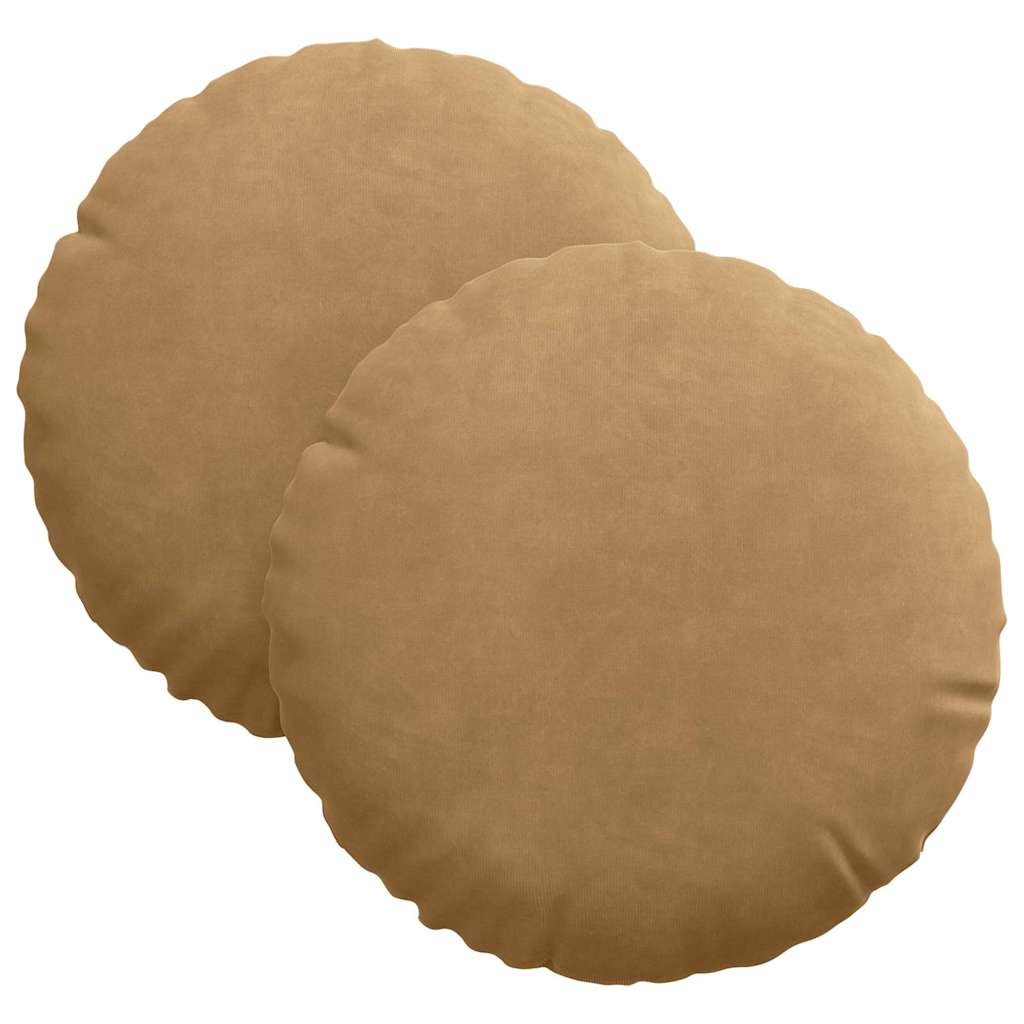 Cuscini per Seduta 2 pcs Marrone Ø30 x 13 cm Velluto | homemem39