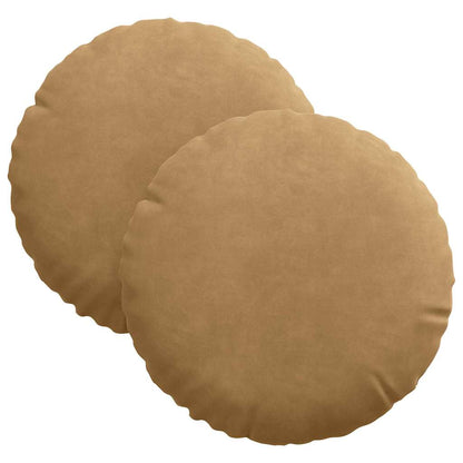 Cuscini per Seduta 2 pcs Marrone Ø30 x 13 cm Velluto | homemem39