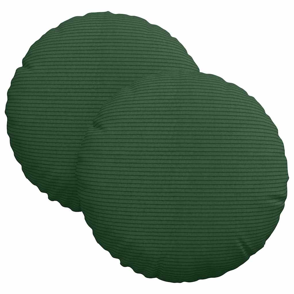 Cuscini per Seduta 2 pcs Verde Scuro Ø30 x 13 cm | homemem39