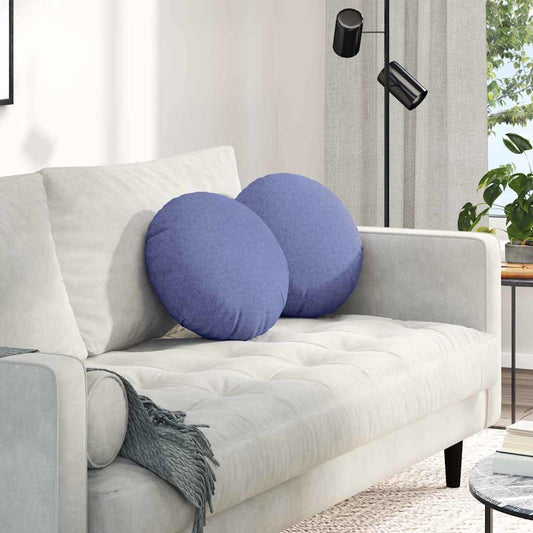 Cuscini per Seduta 2 pcs Blu jeans Ø40 x 13 cm Tessuto | homemem39