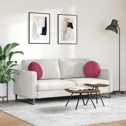 Cuscini per Seduta 2 pcs Rosso Vino Ø 40 x 13 cm Velluto | homemem39