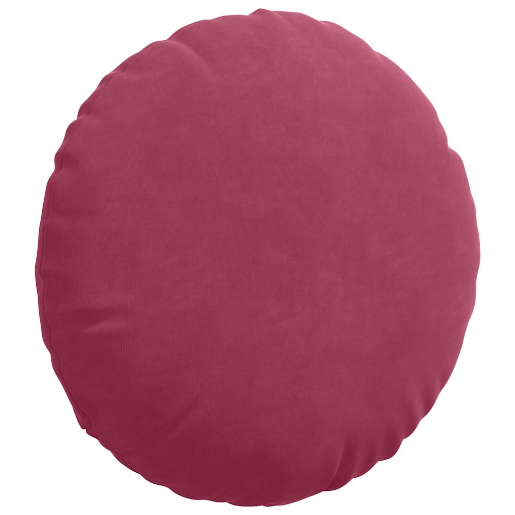 Cuscini per Seduta 2 pcs Rosso Vino Ø 40 x 13 cm Velluto | homemem39