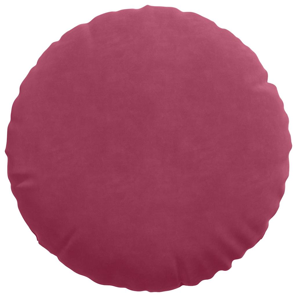 Cuscini per Seduta 2 pcs Rosso Vino Ø 40 x 13 cm Velluto | homemem39