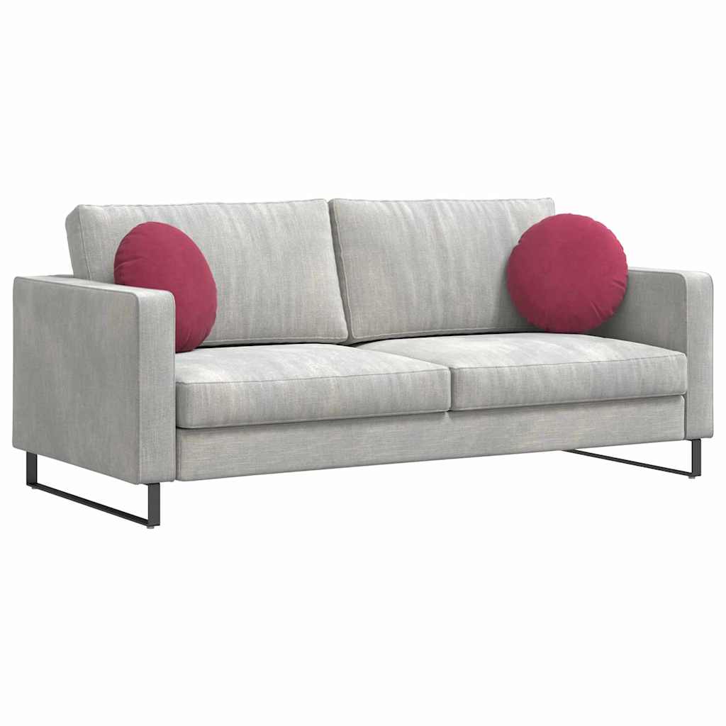 Cuscini per Seduta 2 pcs Rosso Vino Ø 40 x 13 cm Velluto | homemem39