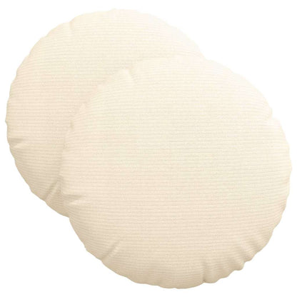 Cuscini per Seduta 2 pcs Crema Ø 40 cm Tessuto in Cords