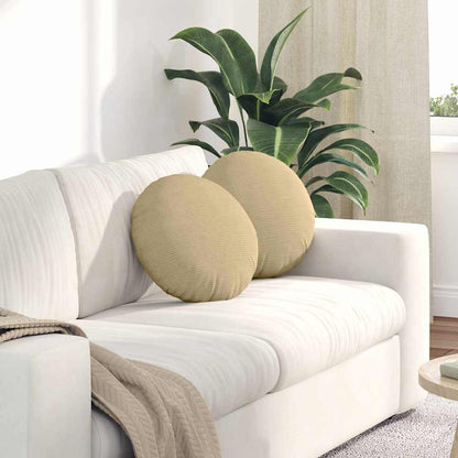 Cuscini per Seduta 2 pcs Grigio Verde Ø 40 cm Tessuto in Cords | homemem39