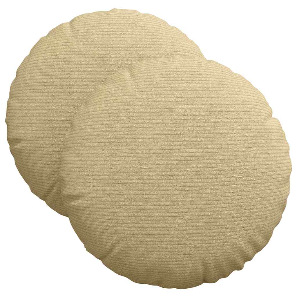 Cuscini per Seduta 2 pcs Grigio Verde Ø 40 cm Tessuto in Cords | homemem39