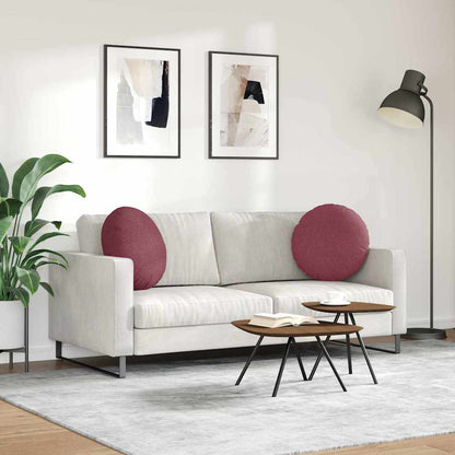 Cuscini per Seduta 2 pcs Rosso Vino Ø50 x 19 cm Tessuto | homemem39