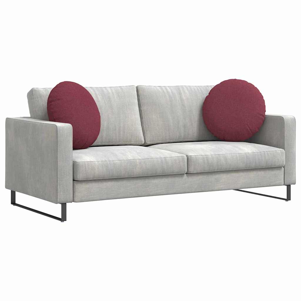 Cuscini per Seduta 2 pcs Rosso Vino Ø50 x 19 cm Tessuto | homemem39