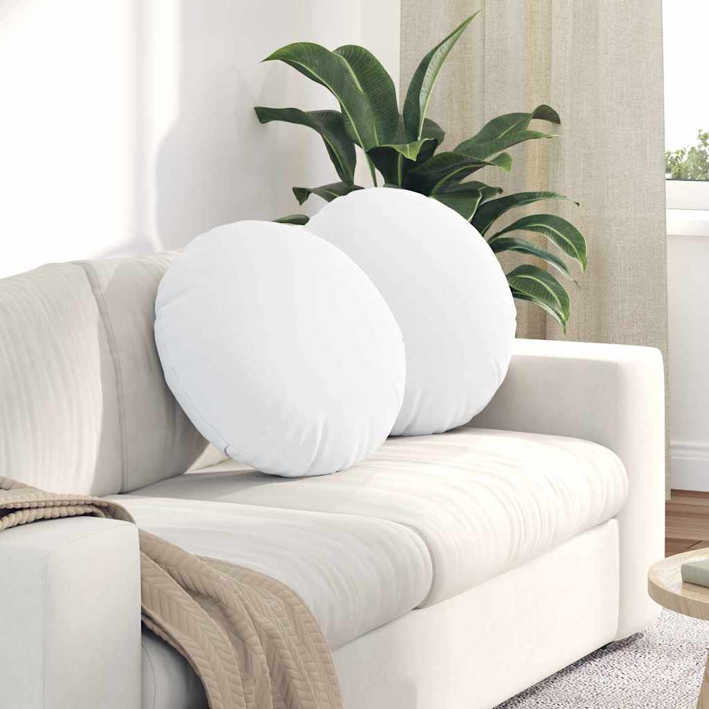 Cuscini per Seduta 2 pcs Bianco Ø50 x 19 cm Tessuto | homemem39