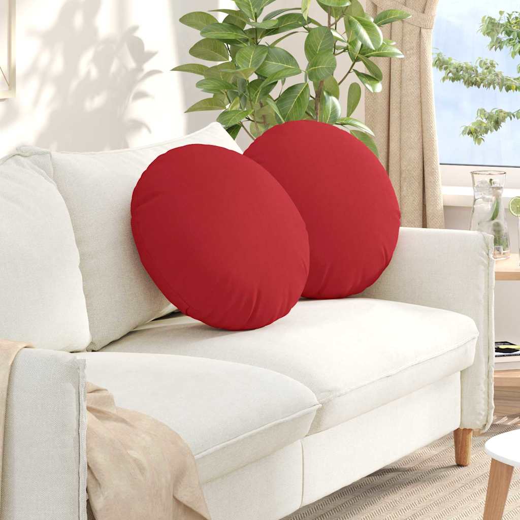 Cuscini per Seduta 2 pcs Rosso Ø50 x 19 cm Tessuto | homemem39