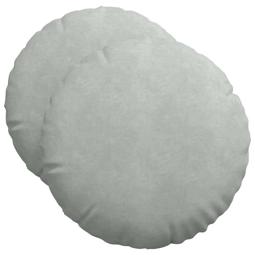 Cuscini per Seduta 2 pcs Grigio chiaro Ø50 x 19 cm Velluto | homemem39