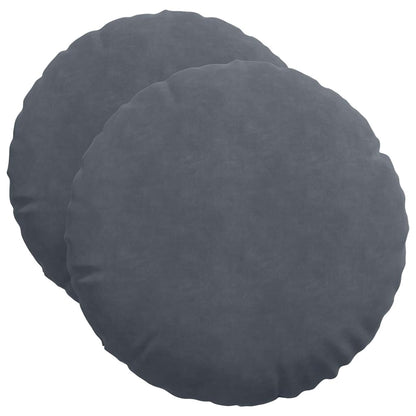 Cuscini per Seduta 2 pcs Grigio scuro Ø50 x 19 cm Velluto | homemem39