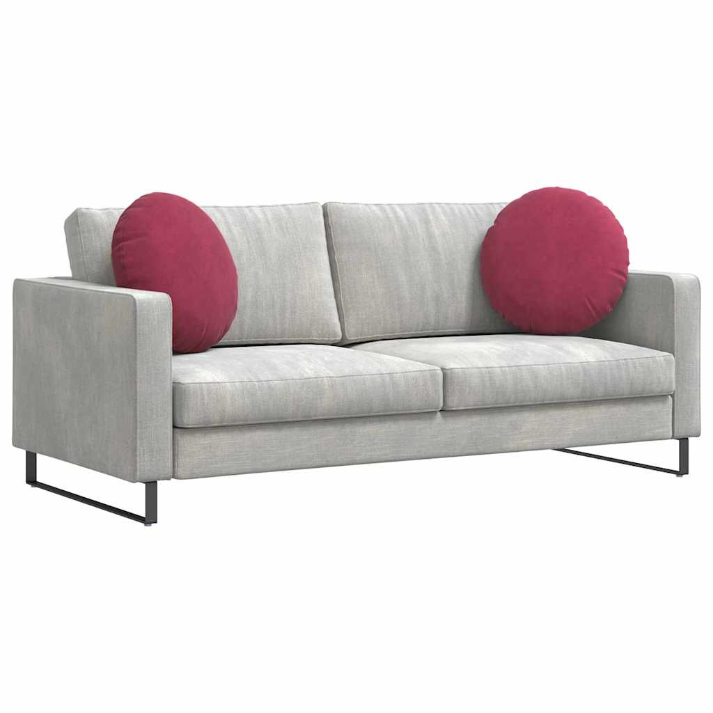 Cuscini per Seduta 2 pcs Rosso Vino Ø50 x 19 cm Velluto | homemem39