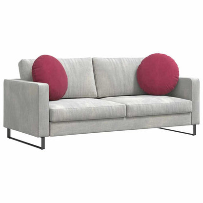 Cuscini per Seduta 2 pcs Rosso Vino Ø50 x 19 cm Velluto | homemem39