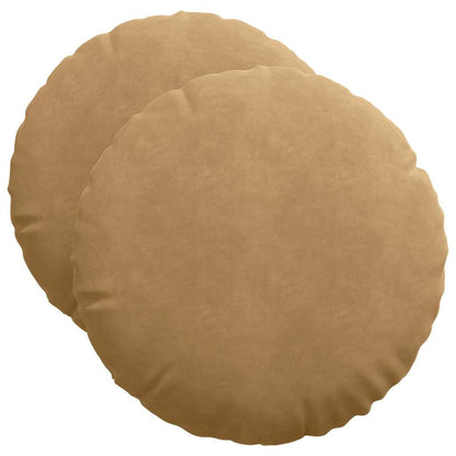Cuscini per Seduta 2 pcs Marrone Ø50 x 19 cm Velluto | homemem39