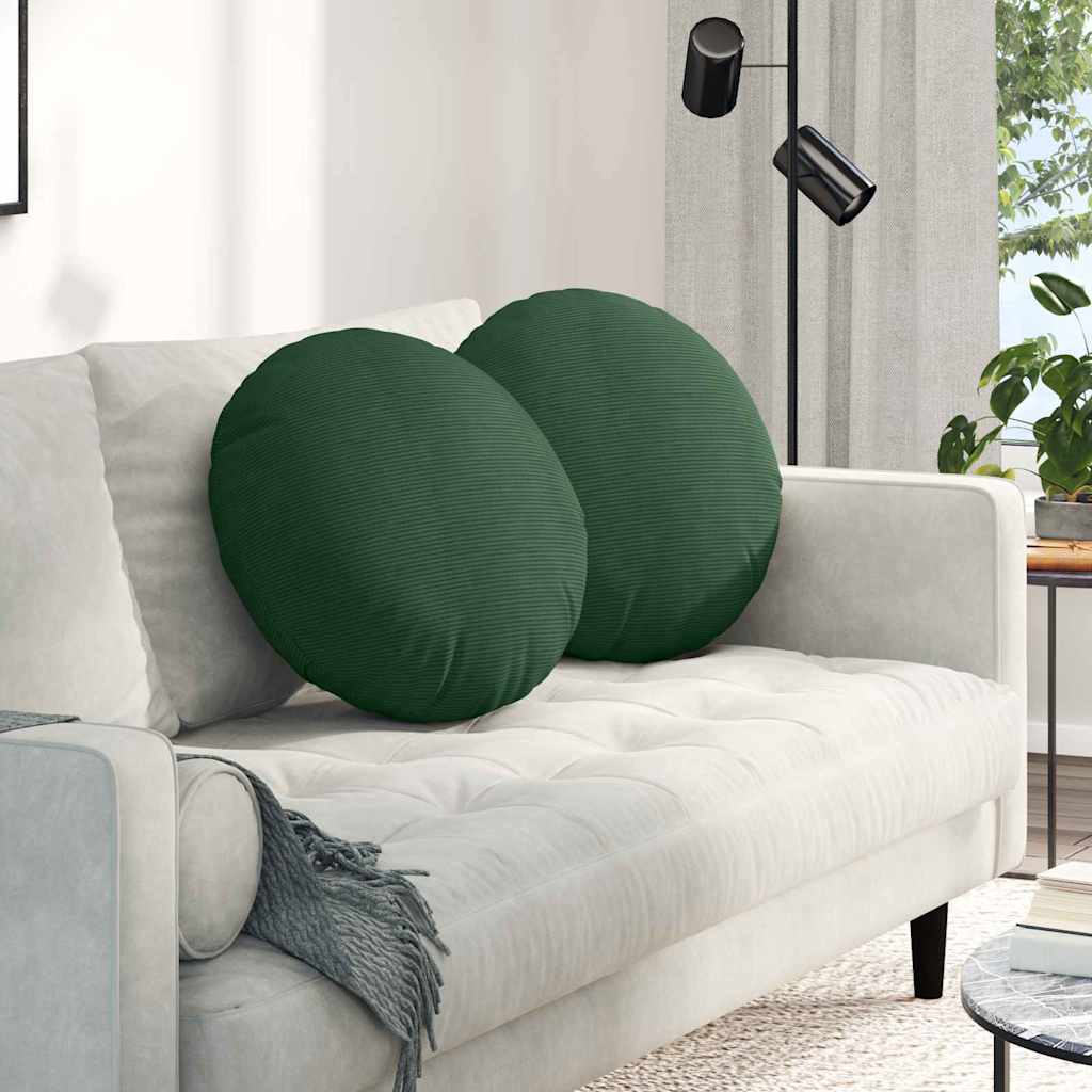 Cuscini per Seduta 2 pcs Verde Scuro Ø50 x 19 cm | homemem39