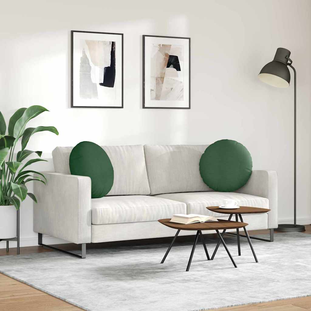 Cuscini per Seduta 2 pcs Verde Scuro Ø50 x 19 cm | homemem39