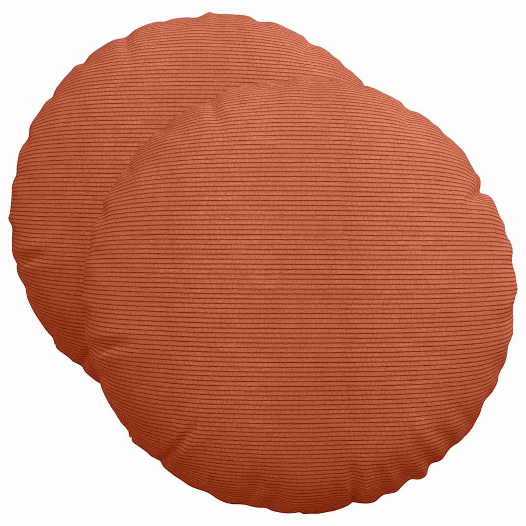 Cuscini per Seduta 2 pcs Rosso Arancio Ø50 x 19 cm | homemem39