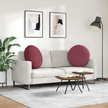 Cuscini per Seduta 2 pcs Rosso Vino Ø60 x 21 cm Tessuto | homemem39