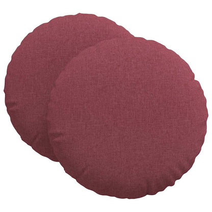 Cuscini per Seduta 2 pcs Rosso Vino Ø60 x 21 cm Tessuto | homemem39