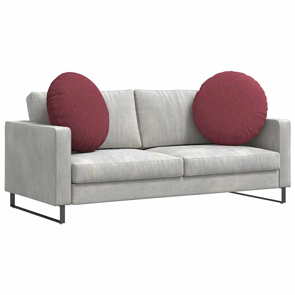 Cuscini per Seduta 2 pcs Rosso Vino Ø60 x 21 cm Tessuto | homemem39
