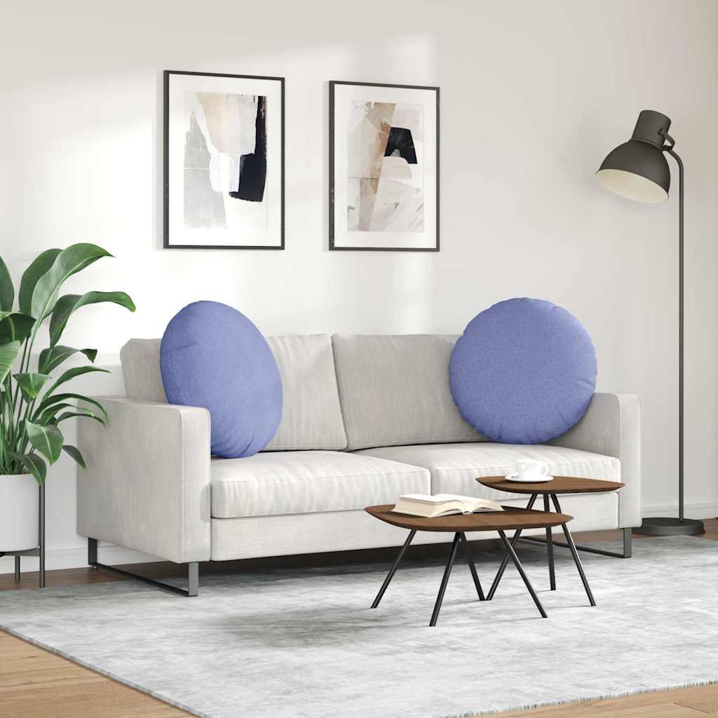 Cuscini per Seduta 2 pcs Blu jeans Ø60 x 21 cm Tessuto | homemem39