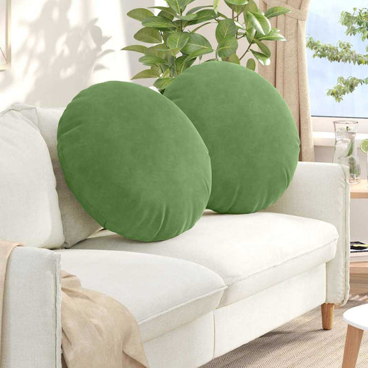 Cuscini per Seduta 2 pcs Verde chiaro Ø60 x 21 cm Velluto | homemem39