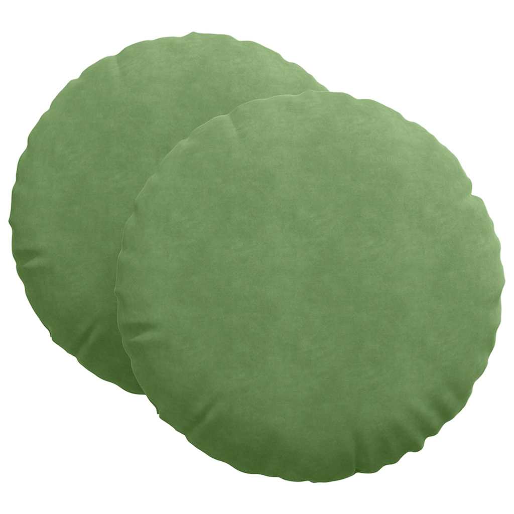 Cuscini per Seduta 2 pcs Verde chiaro Ø60 x 21 cm Velluto | homemem39