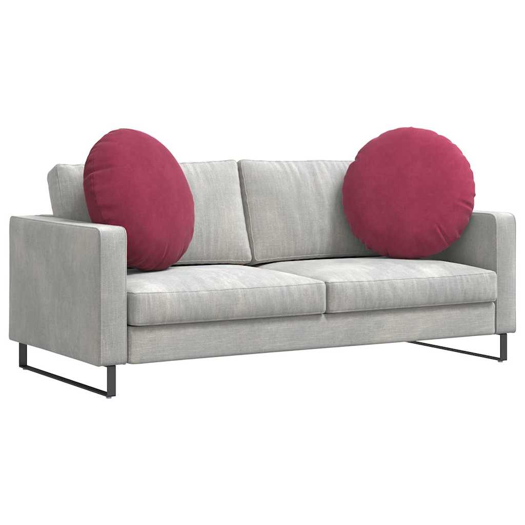 Cuscini per Seduta 2 pcs Rosso Vino Ø60 x 21 cm Velluto | homemem39