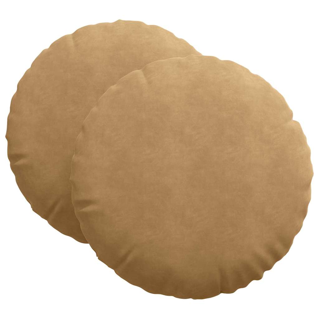 Cuscini per Seduta 2 pcs Marrone Ø60 x 21 cm Velluto | homemem39