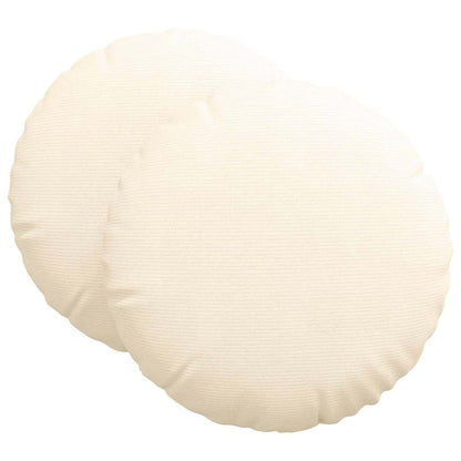 Cuscini per Seduta 2 pcs Crema Ø60 x 21 cm Tessuto in Cords | homemem39