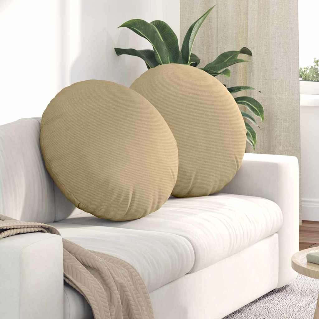 Cuscini per Seduta 2 pcs Grigio Verde Ø60 x 21 cm | homemem39