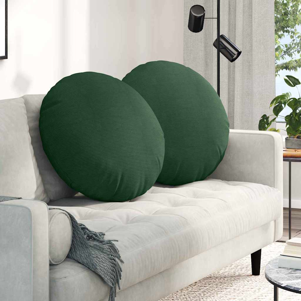 Cuscini per Seduta 2 pcs Verde Scuro Ø60 x 21 cm | homemem39