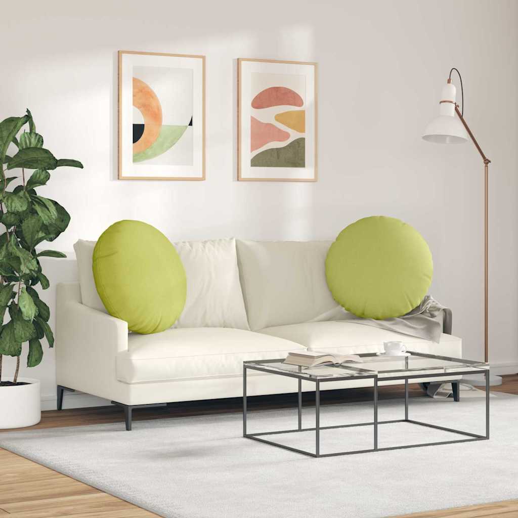 Cuscini per Seduta 2 pcs Verde chiaro Ø80 x 29 cm Tessuto | homemem39