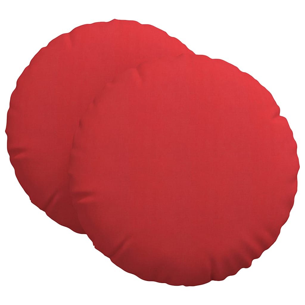 Cuscini per Seduta 2 pcs Rosso Ø80 x 29 cm Tessuto | homemem39