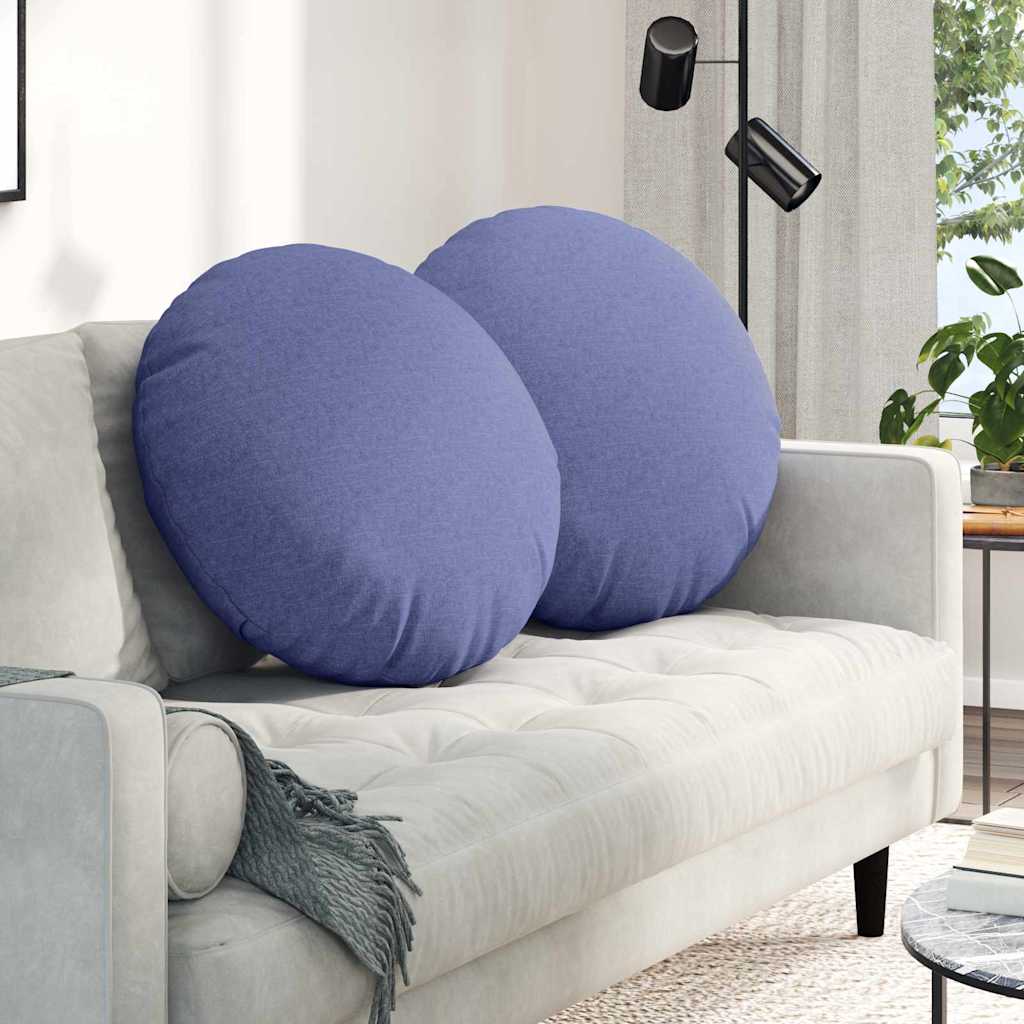 Cuscini per Seduta 2 pcs Blu jeans Ø80 x 29 cm Tessuto | homemem39