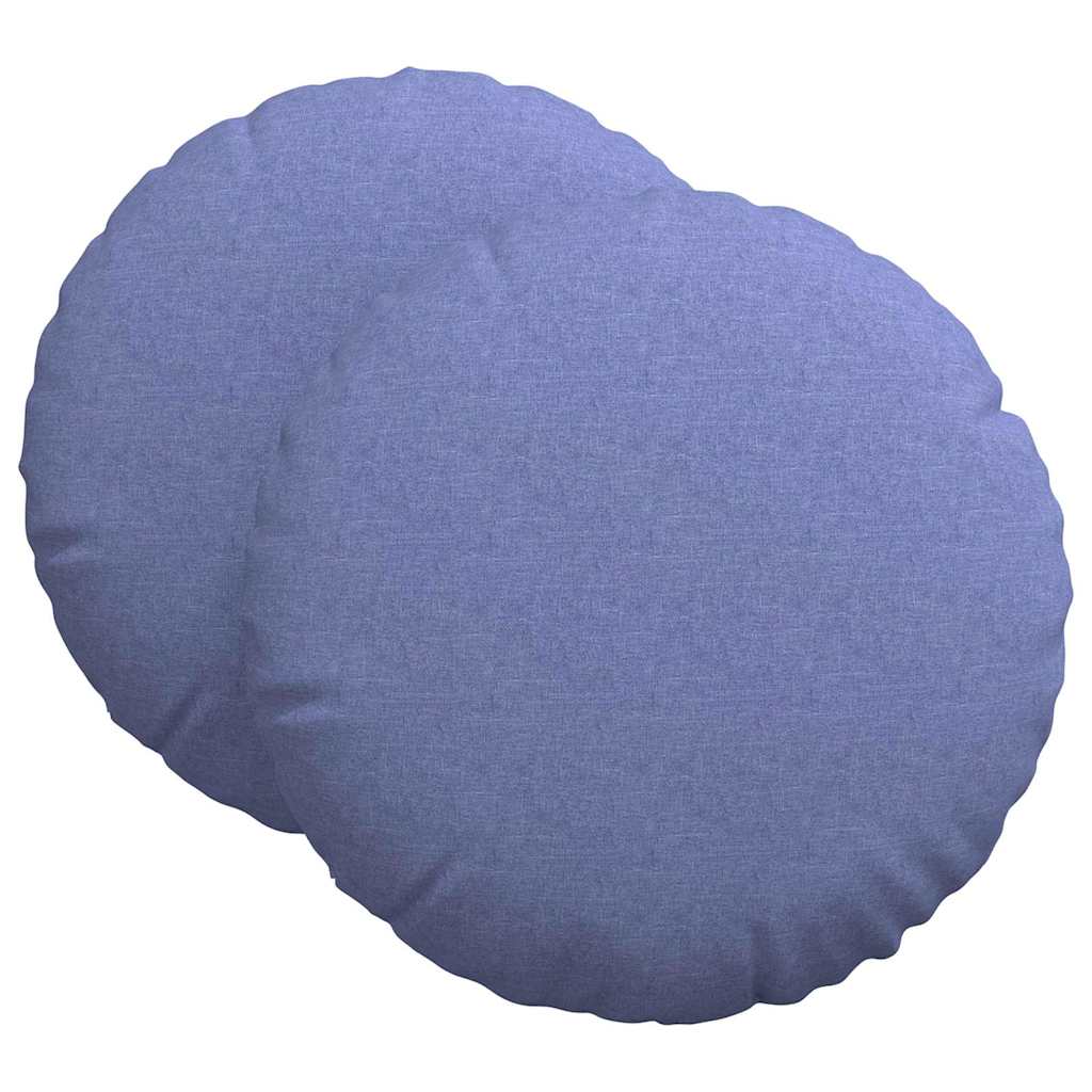 Cuscini per Seduta 2 pcs Blu jeans Ø80 x 29 cm Tessuto | homemem39