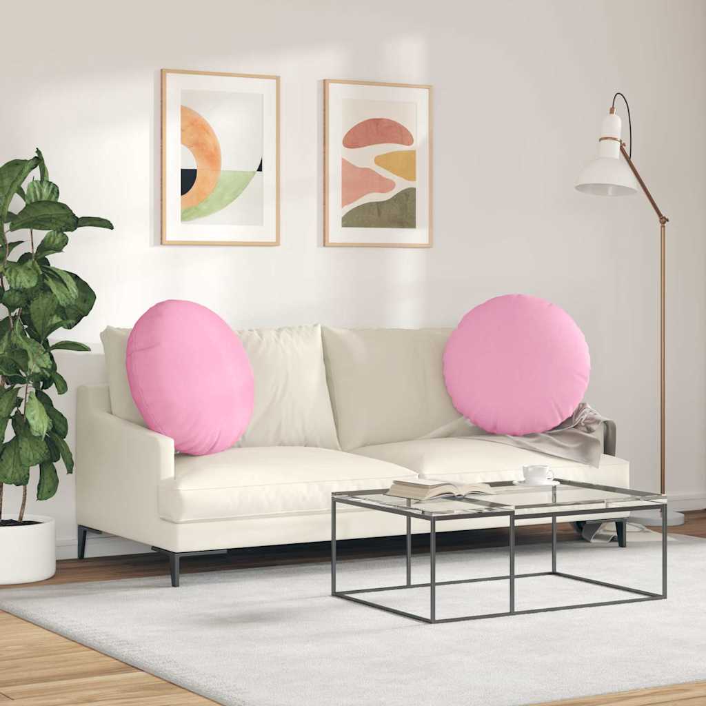 Cuscini per Seduta 2 pcs Rosa Ø80 x 29 cm Tessuto | homemem39